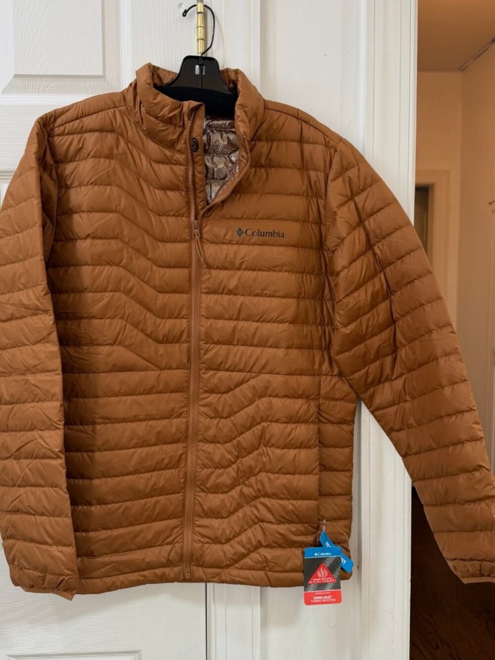 Columbia Men's Woodrose Crest Down Jacket Brown XL NWT 650 Fill OmniHeat